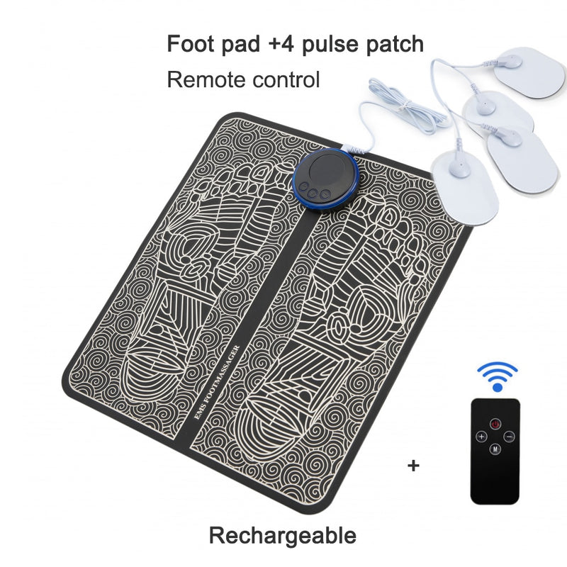 EMS Foot Massager Pad Reflexology Foot Acupoint Massage Muscle Stimulation Improve Blood Circulation Relief Pain USB Rechargeabl