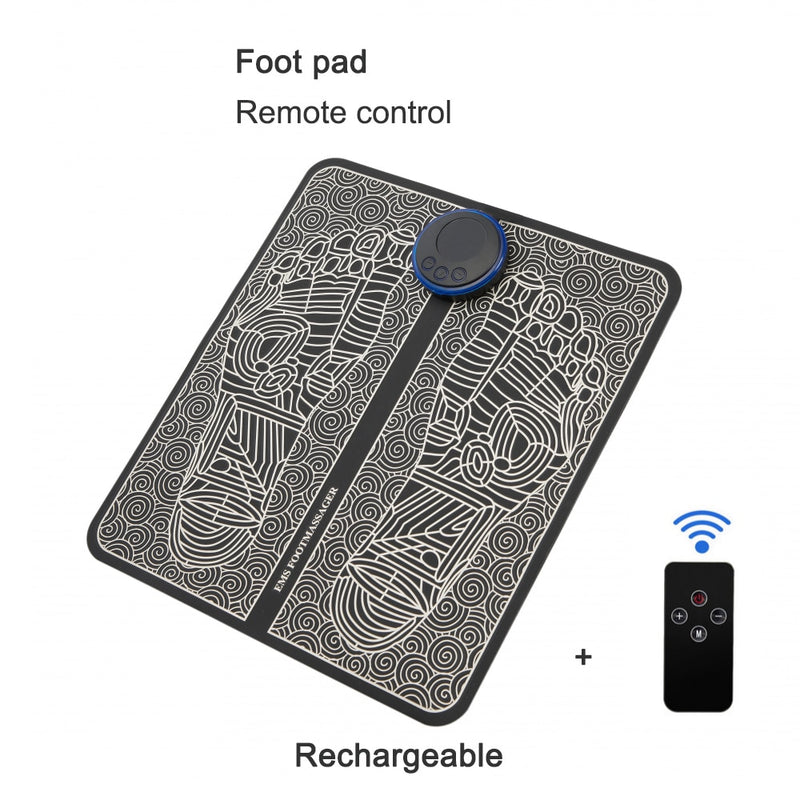 EMS Foot Massager Pad Reflexology Foot Acupoint Massage Muscle Stimulation Improve Blood Circulation Relief Pain USB Rechargeabl