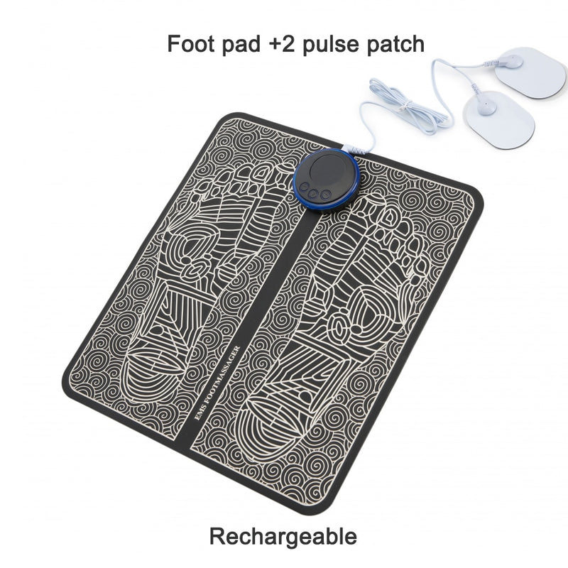 EMS Foot Massager Pad Reflexology Foot Acupoint Massage Muscle Stimulation Improve Blood Circulation Relief Pain USB Rechargeabl