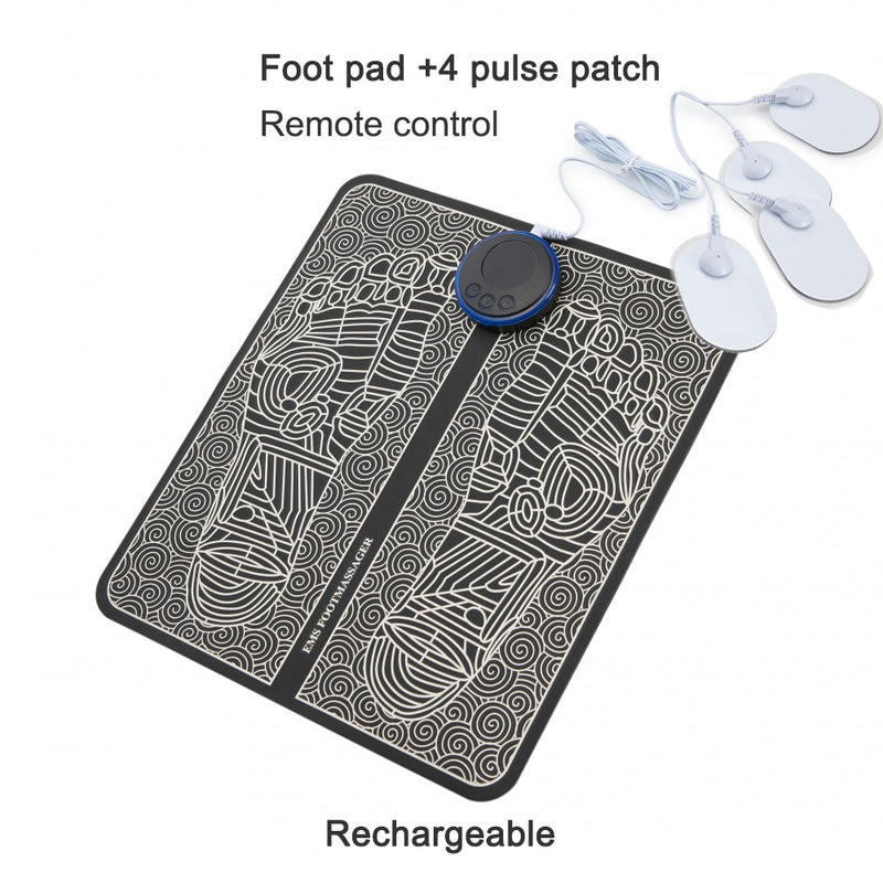 EMS Foot Massager Pad Reflexology Foot Acupoint Massage Muscle Stimulation Improve Blood Circulation Relief Pain USB Rechargeabl