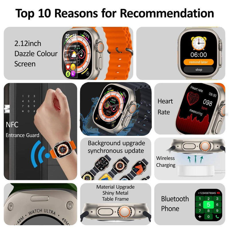 Smartwatch Ultra 8 IWO 49mm HD Screen NFC
