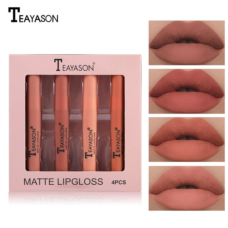 Liquid Lipstick Set Ultra Matte Velvet Waterproof Long Lasting Lip Glosses Nude Makeup Cosmetic Kit