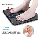 EMS Foot Massager Pad Reflexology Foot Acupoint Massage Muscle Stimulation Improve Blood Circulation Relief Pain USB Rechargeabl